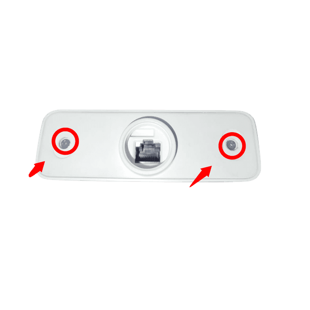 Airtel antenna bottom showing two screws to open for factory reset